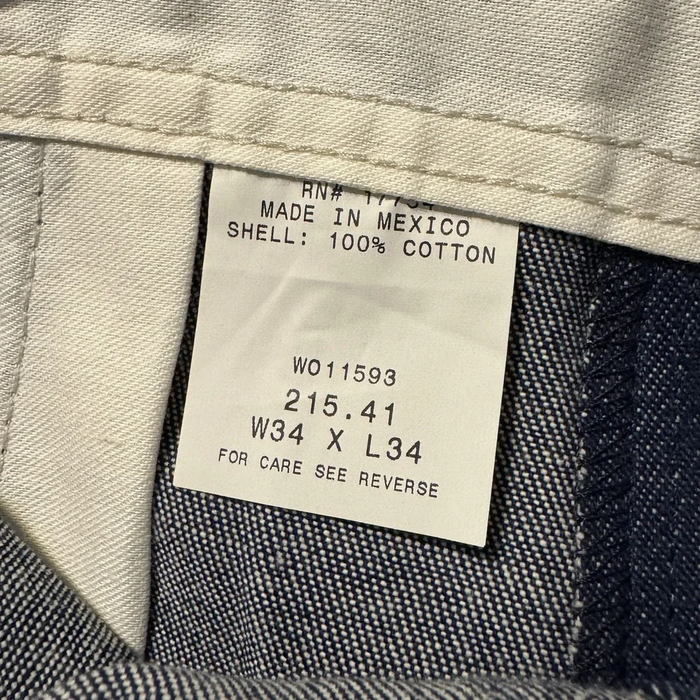 Vintage Key Denim Bib Overalls NWT 34x34 Carpenter‎ Workwear USA Cotton